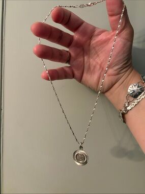 Sterling Silver Aztec SunPendant Necklace - Silver pendant Mexico chain italy925
